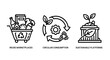 © MAHMUDA  - Icons representing reuse marketplaces and sustainable consumption with sustainability consumption marketplace environment circular recycling platform shopping resource management reduction