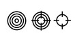 © MdRuhul - Set of three target and bullseye aim icons for precision and accuracy visualization with bullseye precision accuracy strategy planning business achievement marketing minimalist navigation