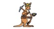 © farel31 - Cartoon cat wearing a cowboy outfit standing.