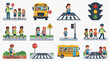 © Pandara - Children Crossing Streets with School Bus Safety.