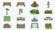 © Yusuf - Illustrated Park Bench and Garden Scenes.