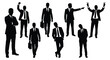 © DeStock - Group of business men in suits standing and gesturing silhouettes