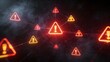 © Husen - Glowing Digital Warning Signs Connected in a Network of Cyber Security Risks and Data Threats