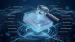© Ridwan_DigitalGrid - Magnifying glass over a stack of glowing digital documents with artificial intelligence processing labels representing e-discovery and intelligent search.