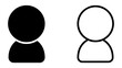 © sohag - User Icon Contrast: A solid black user icon stands beside a white outlined user icon, representing the concept of individuality or representation.