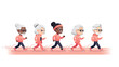 © Berkah - Diverse Seniors Jogging on Track Cartoon Illustration