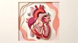 © Taufiq0825 - Anatomical Human Heart Paper Cut Art Illustration for Medical and Wellness Concepts.