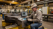 © Rendara Studio - Industrial technician performing ultrasonic inspection on a large machined steel component