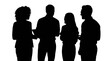 © MdSomun - Four silhouettes having a business discussion isolated on transparent background, Vector