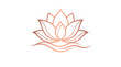 © Habib - Elegant line art logo design of a lotus flower with gentle waves in luxury rose gold gradient, perfect for premium skincare, beauty salon, and wellness brand identity isolated on white background