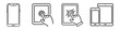 © Shujit Kumar Das - Minimalist smartphone and tablet line icon set showing touch screen hand gestures and device layouts for user interface design