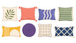 © icon_art - Decorative cushion set with assorted pillow shapes and patterns