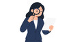 © Andrei - Businesswoman examining document with magnifying glass illustration