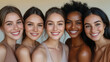 © Alexander - Diverse Group of Women Smiling Together Beauty Inclusion Skincare Empowerment Multicultural Female Friends Unity Harmony Sisterhood Natural Radiance Diversity Representation Concep