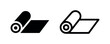 © liubomir118809 - Rolled Up Mat Icon - Yoga Mat and Fabric Roll Symbol in Simple Black and Outline Vector