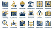 © Graphics_City - Construction Site Safety Icons with Blueprint and Equipment isolated on white background