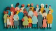 © Nasreen - Diverse paper cutout people representing community inclusion unity equality belonging social diversity teamwork human connection and inclusive society on teal background