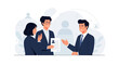 © Roy - Business meeting, job interview, teamwork, and collaboration concept with people in suits discussing documents, flat vector illustration