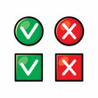 © Ndre97 - Set of simple checkmark and cross button illustrations.