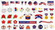 © Debra - Vibrant Malaysian Independence Day celebration icons and symbols displayed