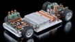 © ek - Electric Vehicle Chassis with Battery and Engine Components Display