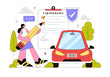 © denayune - Car Insurance Illustration Featuring Vehicle Protection, Auto Insurance Policy, Accident Protection, Secure Driving, Insurance Claim, and Road Safety