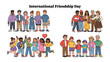 © Saifa - Diverse Friendship Groups Celebrating: A vibrant illustration depicting different groups of people, young and old, diverse in age and ethnicity.