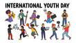© Rokaiya - International Youth Day Celebration: Diverse young people engage in various activities, showcasing creativity, technology, and sports, embodying the spirit of International Youth Day.