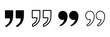 © ARIF AHMED 04 - Quote Icon, Quotation Mark Vector Graphic Featuring Editable Outline and Solid Styles for Text Formatting, Documents, Messaging, and Digital Design