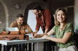 © Novak - Group of diverse business people working together in modern open plan office