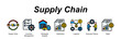 © galangfr - Supply Chain web banner icon vector illustration concept for with icon of Supply Chain, Inventory Management, Wholesale Supplier, Distribution, Logistics, Business P.