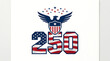 © Amdadul - United states 250th anniversary logo with eagle and flag number, anniversary
