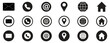 © aziz - Business card, Contact icons set for website and business card. Home, location, call, website, mail globe and message icon vector set.