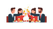 © Andy - Friends and Business Colleagues Toasting at a Formal Dinner Party Celebration Flat Vector Illustration