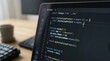 © Xenia - Close up of programming code on a laptop screen. Software developer workspace with dark editor interface and blinking cursor