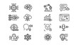 © EFADUL - Minimal black and white artificial intelligence icons pack with neural network robotics and machine learning symbols vector isolated on white background