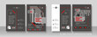 © galolines - Brochure cover creative design. Multipurpose universal template, include cover and back pages. Trendy flat geometric style. Two sample layouts and color schemes. Vertical book a4 format. Scale 3:1