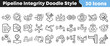 © Vectoravec - Collection of thirty pipeline integrity icons drawn in doodle style