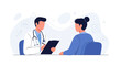 © Biana - Doctor consulting patient, medical consultation, healthcare concept, flat vector illustration