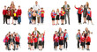 © Pixel-Shot - Set of teachers and little students on white background