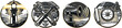 © Rakib - Vintage Maritime and Industrial Round Icon Set with Lighthouse Construction Tools Foghorn and Navigation Compass Symbols