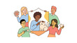 © Smd - Diverse group of people teamwork and communication vector illustration.