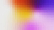 © yun visual - Smooth horizontal color gradient abstract background with fine grainy noise texture and subtle transparent grid overlay. off-white, warm orange, golden yellow, lavender, deep violet purple.