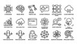 © MST. SUFIYA - Minimal black and white artificial intelligence icons pack with neural network robotics and machine learning symbols vector isolated on white background