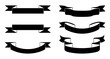 © Rawpixel.com - Vector set of six black ribbon banners in various styles on a white background.