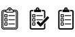 © MdOmar - Checklist clipboard icon set with paper sheets and checkboxes for task management and planning