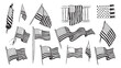 © Ayesha - American flag icons, USA flags, patriotic symbols, vector illustrations