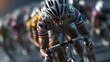 © Reinita - Cyclist racing in a road competition with a blurred peloton background