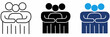 © Rayhan - Team Unity and Support icon collection. Containing Hug, Group embrace, Friendship, Care, and Community icons.