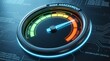 © Design Store - Risk assessment dashboard with high threat reading, digital display, circuit board motif, cybersecurity, danger alert and data analysis.